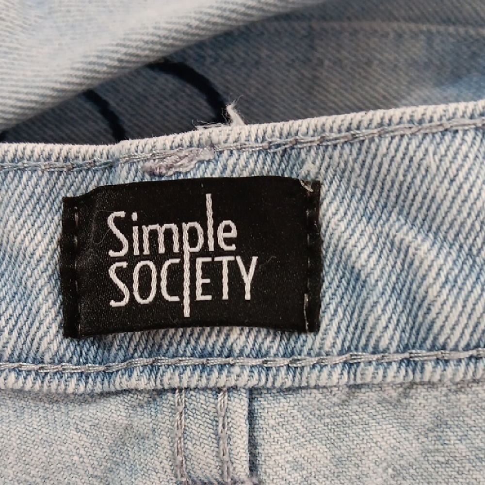 Simple Society Women's Juniors Size 7 Butterfly Print Light Wash Denim Jeans - Picture 6 of 9